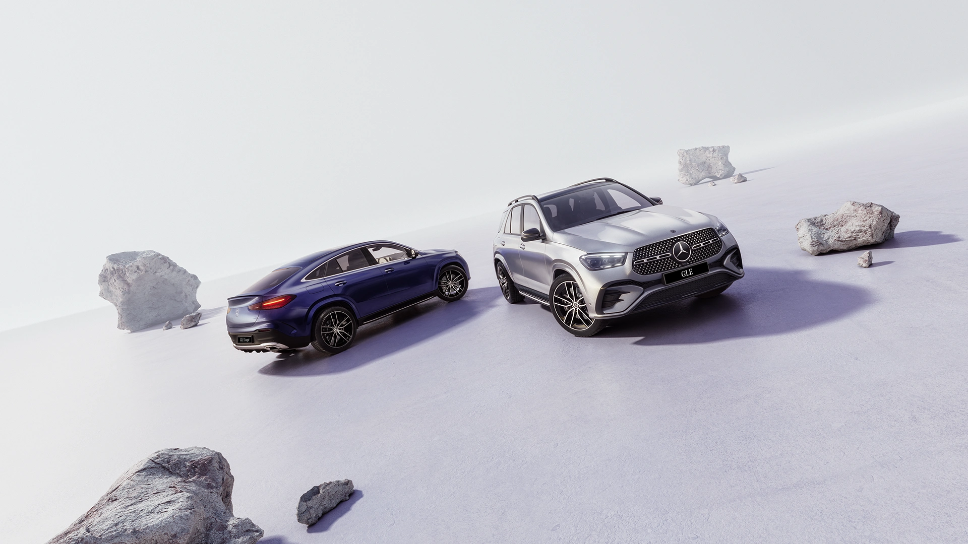 Mercedes-Benz GLE ja GLE Coupe valgel taustal
